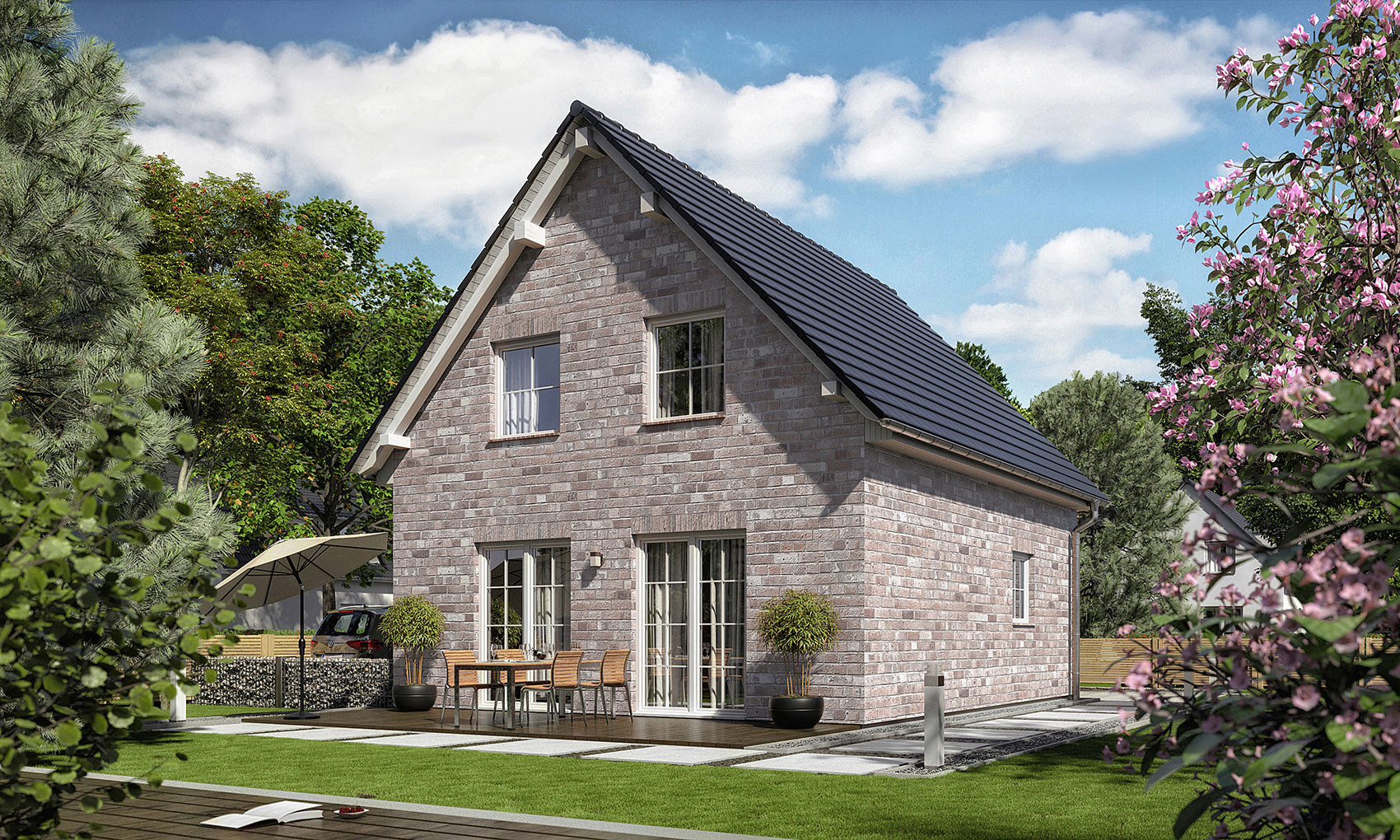 gebautes Massivhaus mit Klinkerfassade in Sachsen