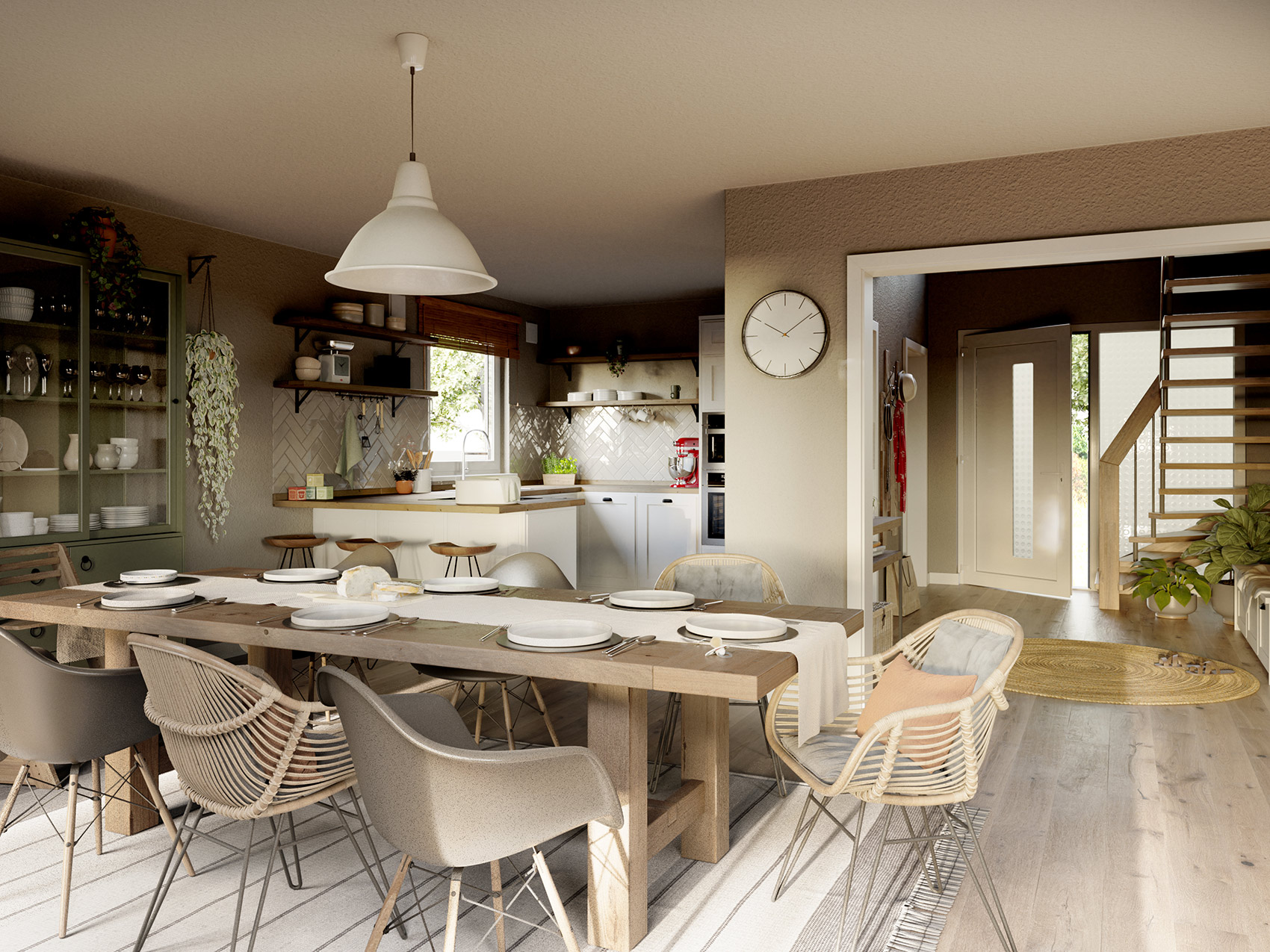 offene Wohnstube von einem Town und Country Haus