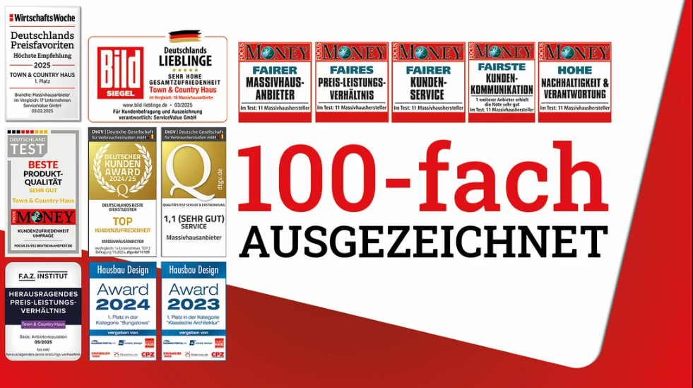 verschiedene Hausbau Auszeichnungen "Best off"
