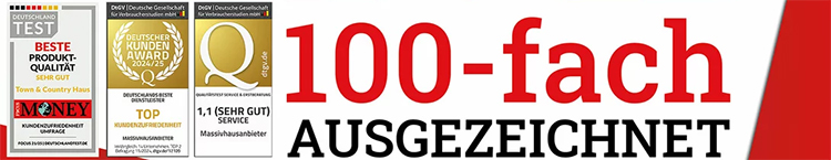 100-fach im Hausbau ausgezeichnet