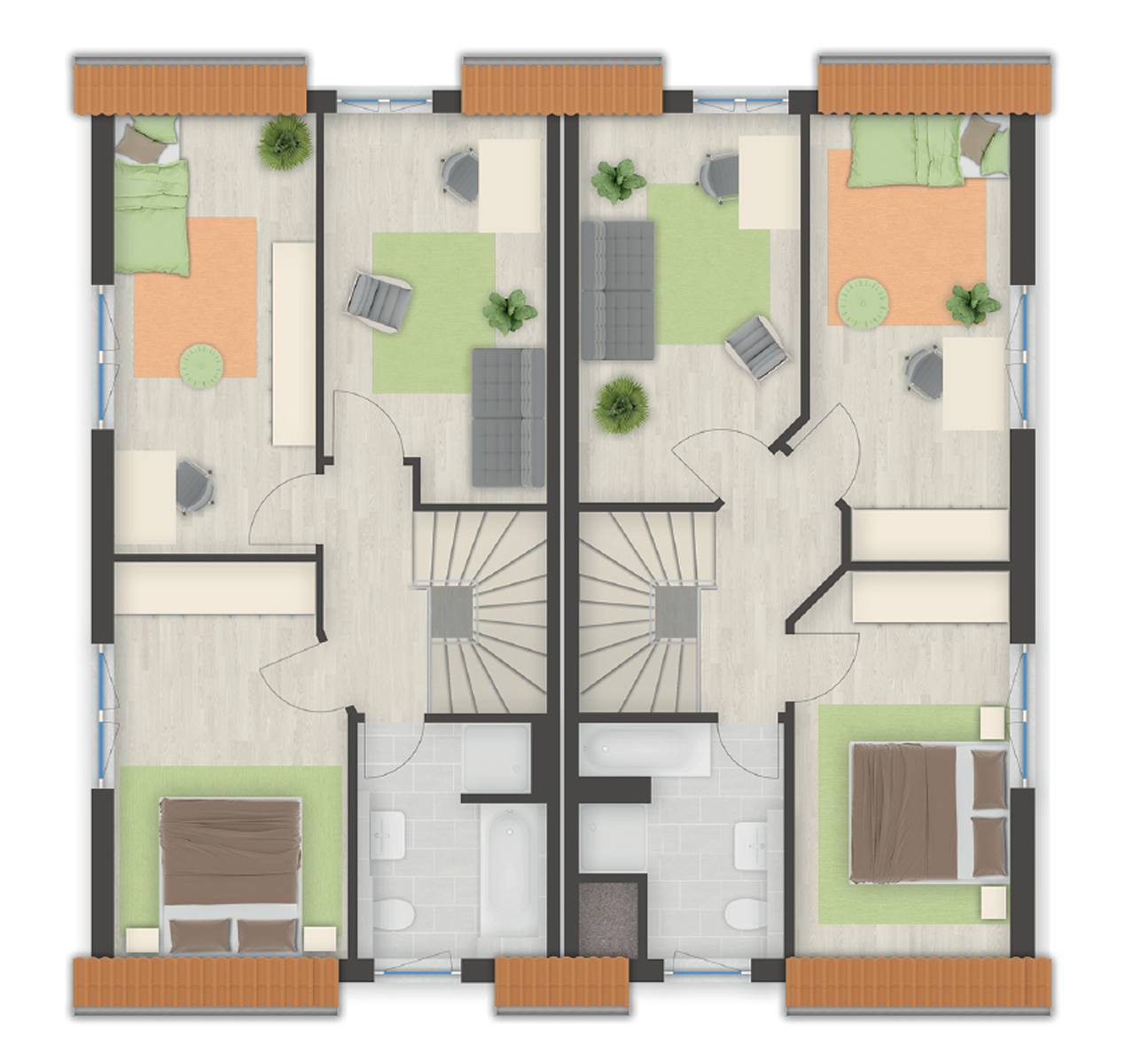 Grundriss Dachgeschoss vom Musterhaus Dresden