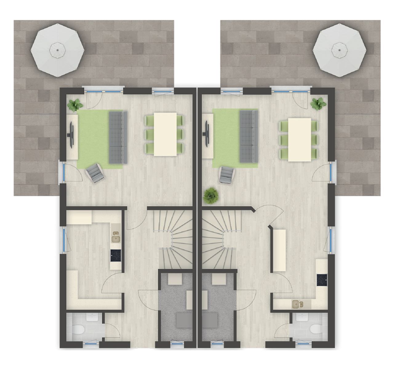 Grundriss Erdgeschoss vom Musterhaus Dresden